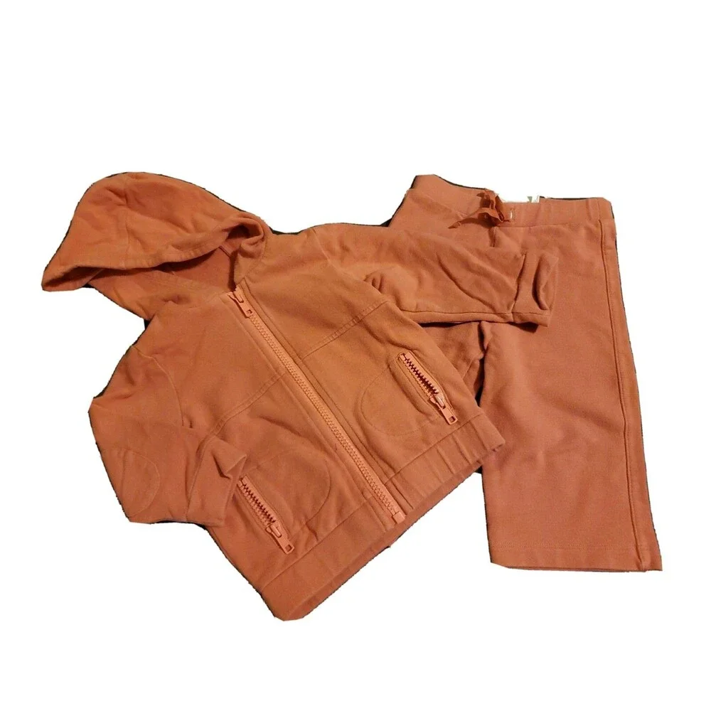Girl's Loft 6-12 pink hooded sweat coat and matching pants outfit set
